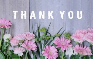 Thank you card with flowers